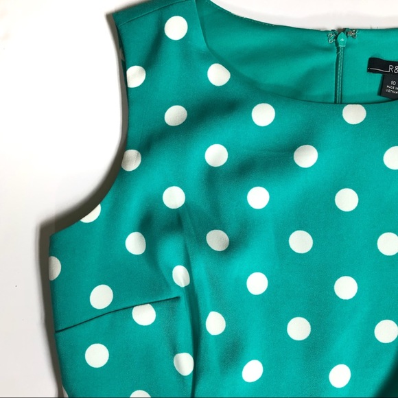 VINTAGE R&K Polka Dot Sheath Dress Size 10 - Picture 6 of 12